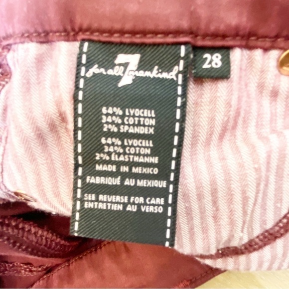 7 FOR ALL MANKIND Burgundy Blair Skinny Ankle Jeans - Picture 5 of 11